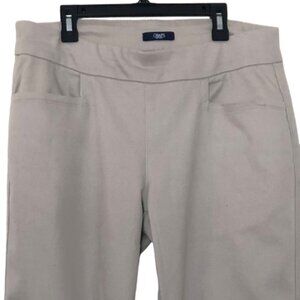 Chaps Pants Womens Size Medium‎ Stone/Beige Pull On Straight Leg Trousers
